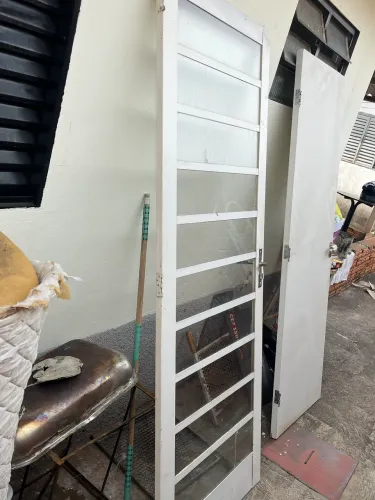 folha de porta com vidro de 80