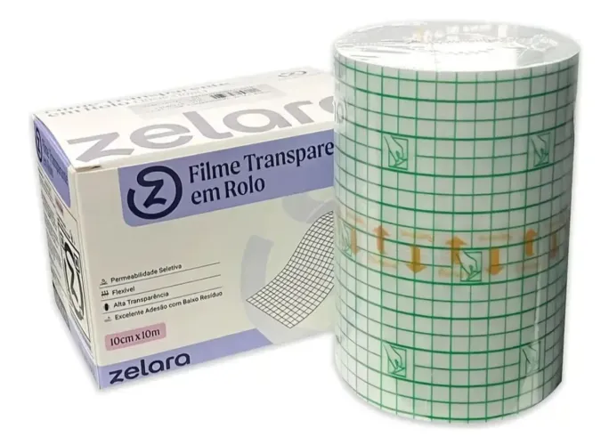 Filme transparente em rolo 10cm x 10m