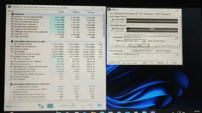i3 550 (Primeira Geração) DDR3 7GB Com HD 250 GB