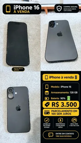 iPhone 16 128GB preto
