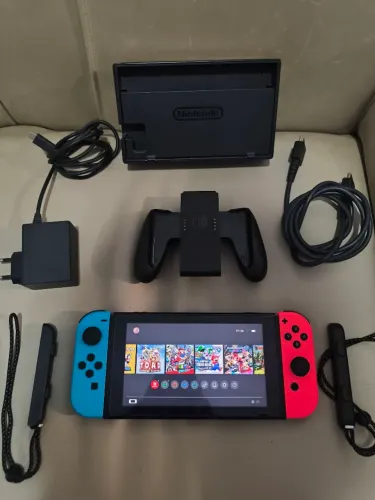 Nintendo switch v2 desbloqueado 128GB lotado de jogos