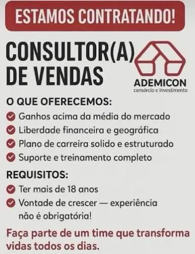 Vagas para consultor de vendas