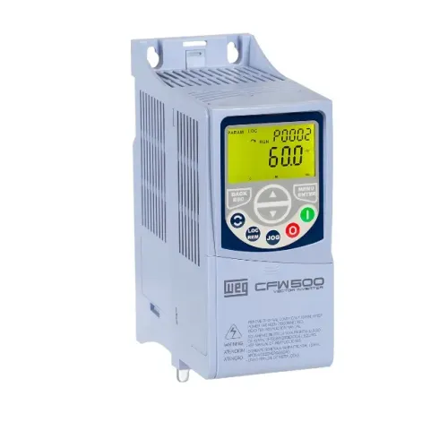 INVERSOR DE FREQUENCIA TRIFÁSICO 380-480VCA 4,3A 50Hz IP20 CFW500A04P3T4NB20G2 WEG