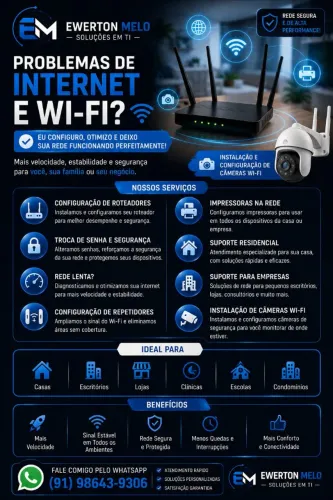 Configurações e instalação de Roteadores, Câmeras e Redes