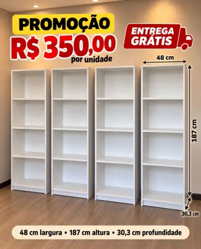 ESTANTE CM PRATELEIRAS ENTREGA GRÁTIS MDF NOVO