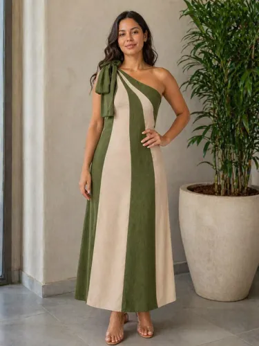 Vestido mula manca,bicolor