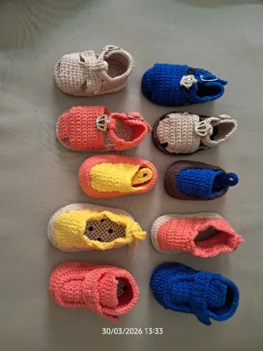SAPATINHOS E ALPARGATAS EM CROCHÊ PARA BEBÊ (ACEITO CARTÃO)