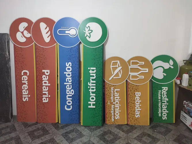 Placas de comunicação para supermercado 