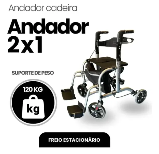 Cadeira de rodas andador 2X1 Mobil saúde