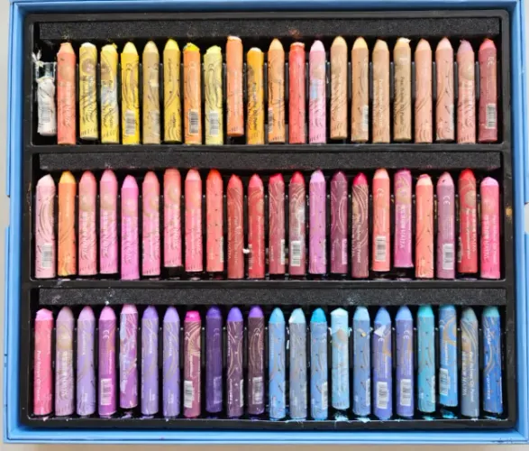132 cores Paul Rubens + 8 Brancos Jumbo + 39 Mont Marte + 12 Sennelier + Bloco A3 Mungyo