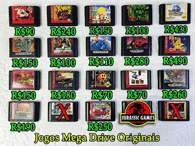 Jogos Mega Drive Originais. Truxton, X-Men 2, Toy Story, Shinobi, Street Fighter, Aladdin
