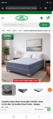 Vendo cama casal de molas ensacadas
