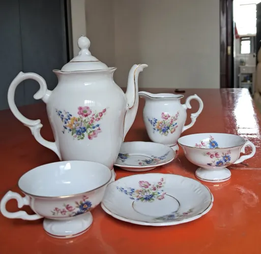 Jogo de xícaras porcelana marca Shimidt antigo Rio do Testo