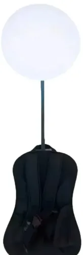 3 Mochilas Pirulito Com Haste + 2 Placas Brancas E Bolso Lateral Cor Preto - caixa móvel