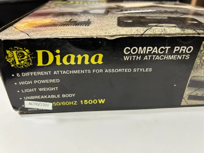 Secador e modelador de cabelo portátil Diana Compact Pro, item vintage 1989