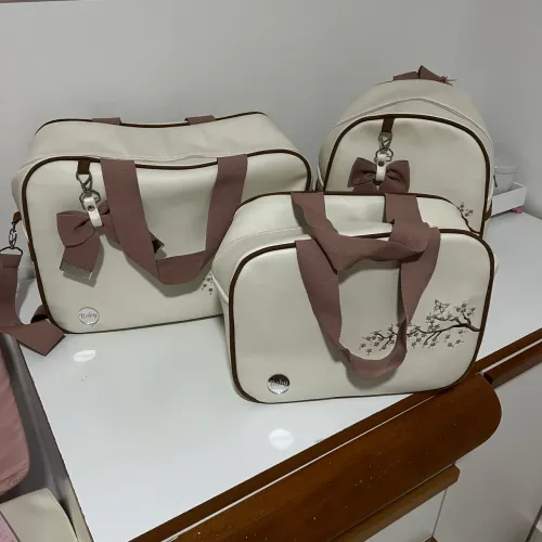 Kit Bolsa Maternidade 3 Peças (Grande, Média e Mochila) - Excelente Estado