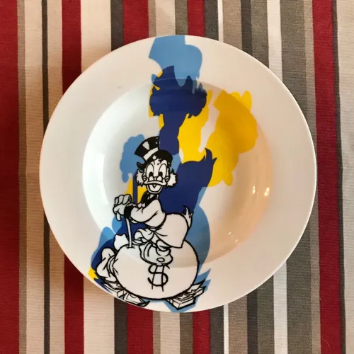 prato fundo de porcelana disney tio patinhas