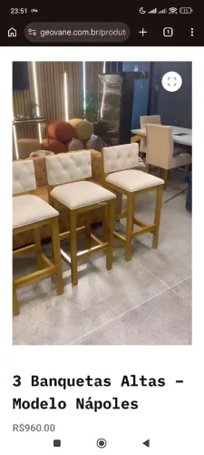 3 Banquetas Altas - Modelo Nápoles