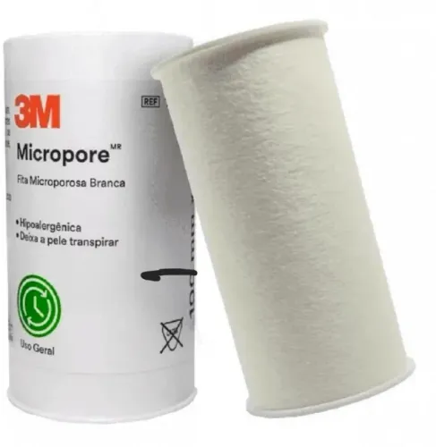 Fita micropore hipoalergênico 3M branca 100mmx10m