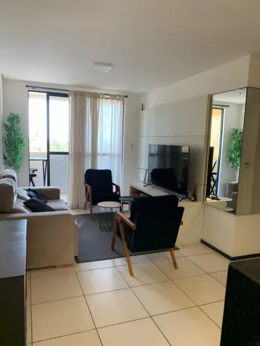 Apartamento na Ponta D'Areia, Vista Mar, Mobiliado, Projetado, Climatizado