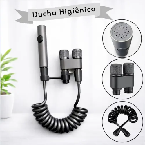 Ducha Higiênica com Mangueira Especial Grafite