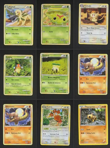 Cartas Bayleef, Caterpie, Raticate, Hitmonlee, Drakrai e mais - Pokemon TCG