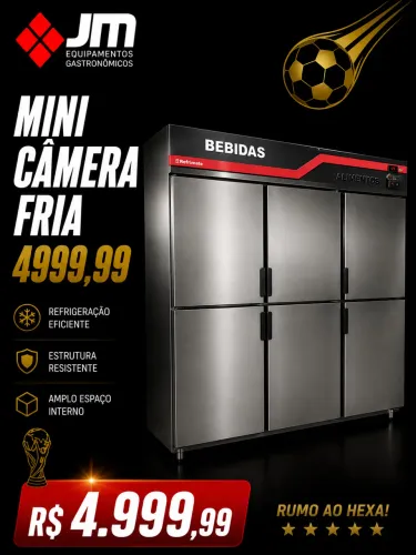 Geladeira inox 6 portas - jm equipamentos 