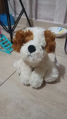 Cachorro de pelúcia comprado na Rihappy