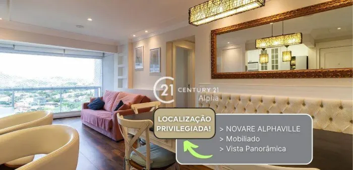 Apartamento com 2 dormitórios para alugar, 70 m² por R$ 9.641,67/mês - Melville Empresaria