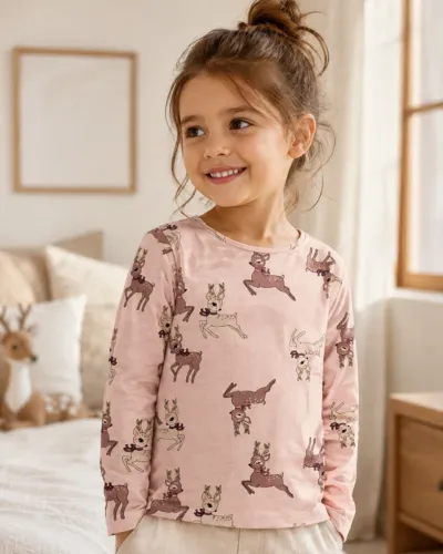 Blusa Infantil H&M Manga Longa Nova (Tam. 4 a 6 Anos)