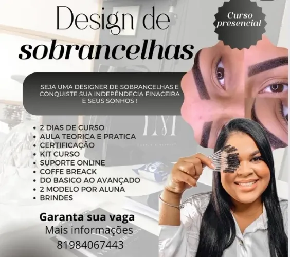 Curso design de sobrancelhas / curso de cílios 