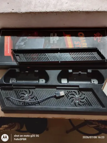 Suporte Ps4 FAT/slim com carregador controle 2 cooler 