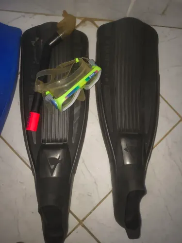 Kit Mergulho Completo Mares + Fishing Sports | Nadadeiras 37/38 e 41 | Ótimo Estado