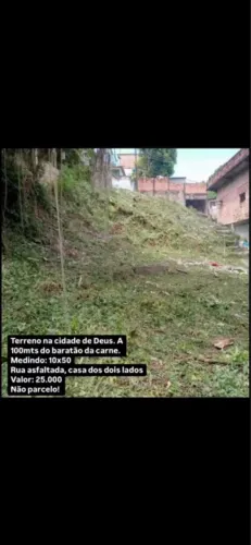 Terreno medindo 10x50 próx ao baratão da carne da cidade de Deus