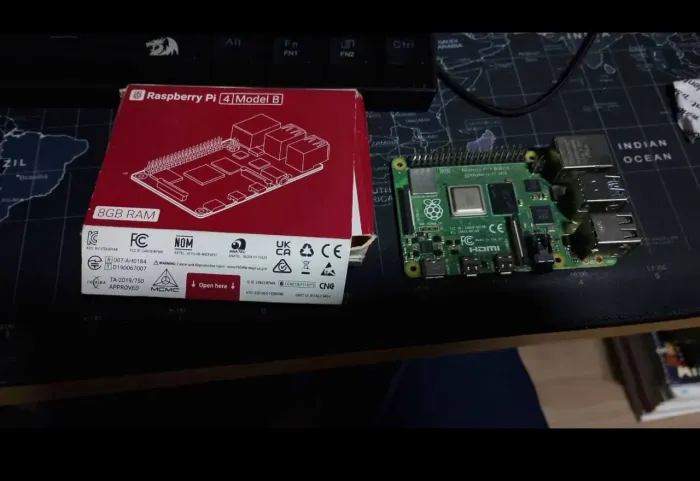 Raspberry pi 4 de 8 gb com cartão de memória case acrílico
