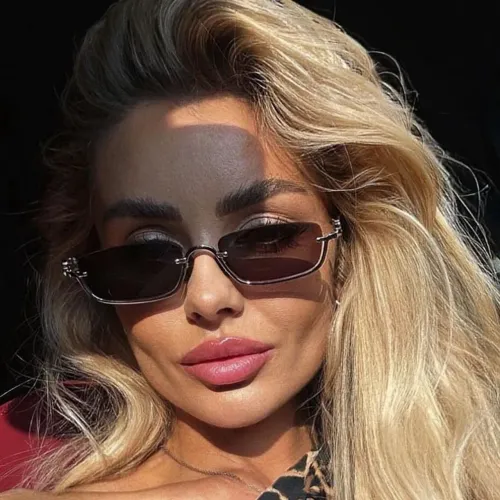 Óculos De Sol Quadrados Unissex Semi-Sem Aro , Armação De Metal UV400