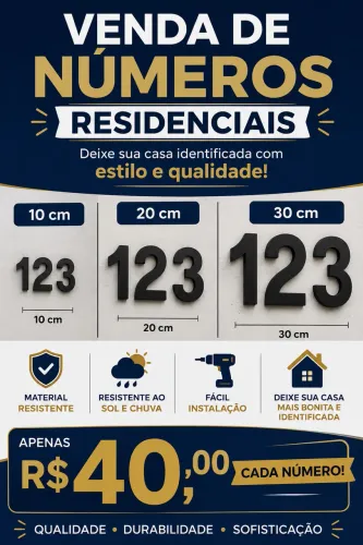 Número residencial em PVc