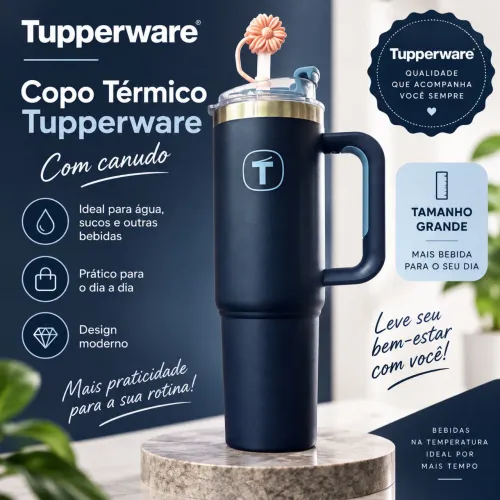 Copo térmico grande Tupperware