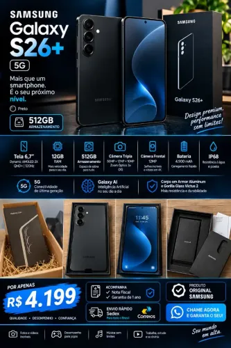 Vendo ou Troco Samsung S26 Plus 512GB