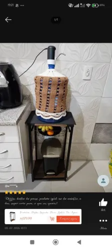 Fruteira preta suporte para galão MDF