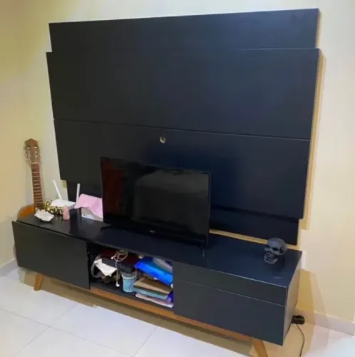 Rack e Painel preto Incal 1,80 