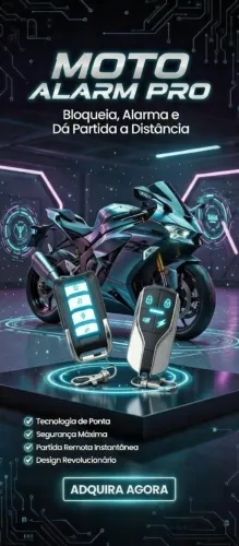 Alarme para motos com partida no controle a distância e bloqueio 
