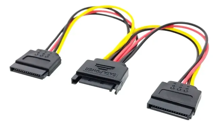 Cabo Força Sata Y Divisor Para Fonte Energia Duplo Hd Ssd