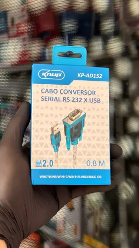Cabo Conversor Serial RS232 Para USB Knup KP-AD152 - Novo
