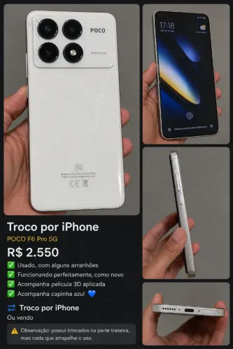 Poco F6 Pro Troco Por iPhone 