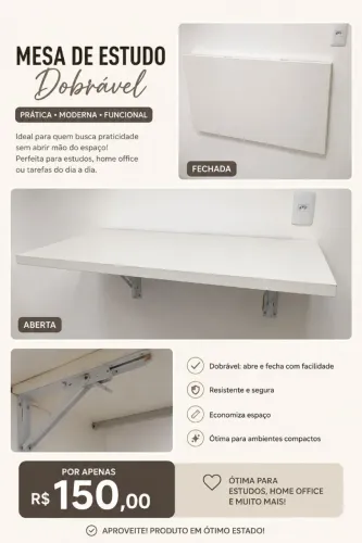 Mesa de estudo suspenso
