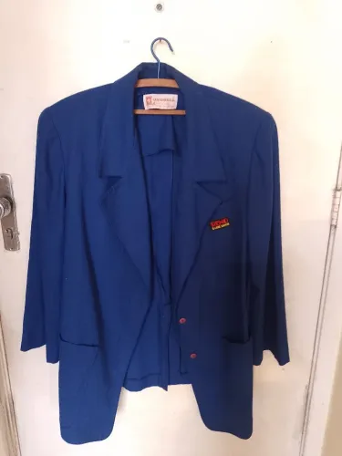 Blaiser azul marinho em viscose com algodão