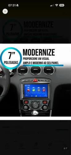 Kit Multimidia Mp5 Peugeot 308 408 e outros carros 