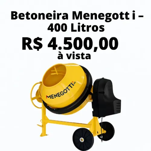 betoneira menegotti 400 litros 4.500 a vista 