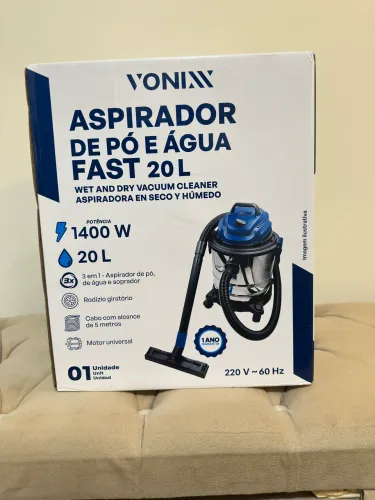 O Aspirador de Pó e Água Fast 20L da Vonixx Aceito cartão